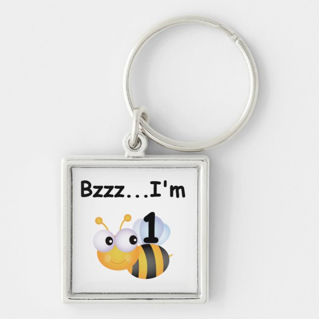 Buzz Bumblebee 1st Birthday T-shirts and Gifts Key Ring (Front)