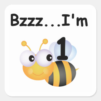 Buzz Bumblebee 1st Birthday T-shirts and Gifts Square Sticker
