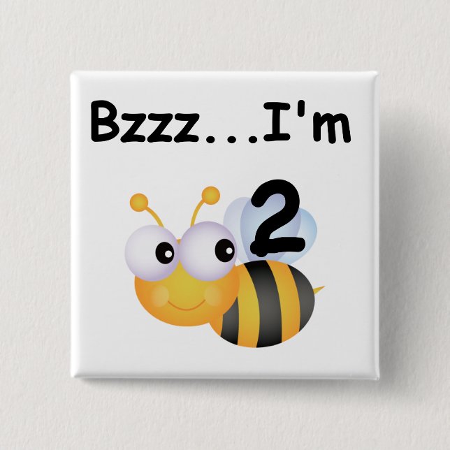 Buzz Bumblebee 2nd Birthday T-shirts and Gifts 15 Cm Square Badge (Front)