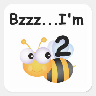 Buzz Bumblebee 2nd Birthday T-shirts and Gifts Square Sticker