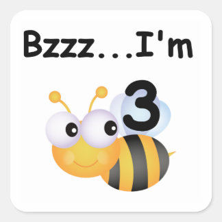 Buzz Bumblebee 3rd Birthday T-shirts and Gifts Square Sticker