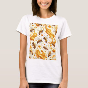 Buzz & Drip – Seamless 8K Honey Bee Pattern with G T-Shirt