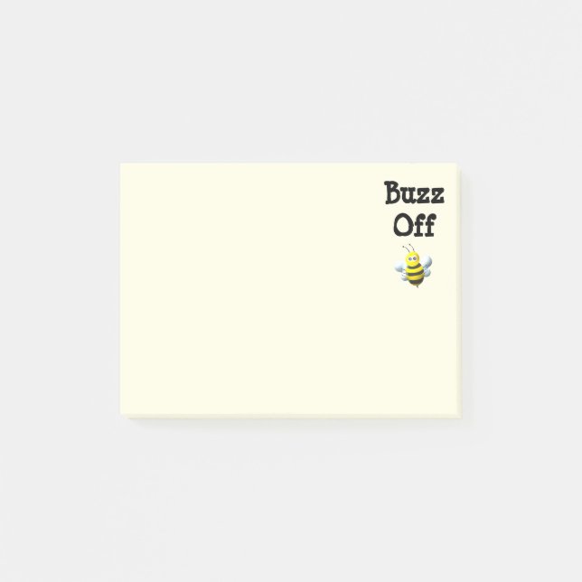 Buzz Off Bee Bumblebee Custom Text Post-it Notes (Front)