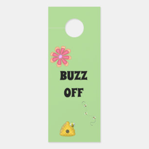 BUZZ OFF Come In Custom Bumblebee Themed Door Hang Door Hanger