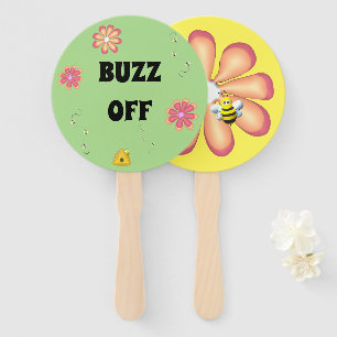 BUZZ OFF Custom Bumblebee Themed  Hand Fan