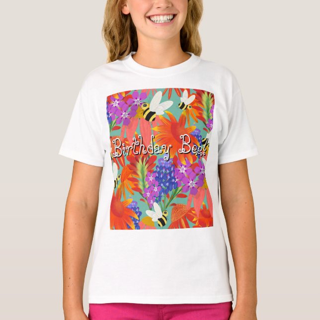 BuzzAmongBlooms_Editable Kids T-Shirt (Front)