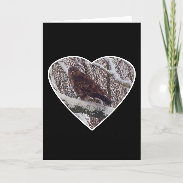 Buzzard Heart Greetings Card Add Text (Front)