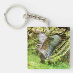 Buzzard Stretching Wings Key Ring