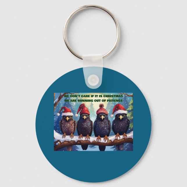 Buzzards On A Limb Losing Patience Key Ring (Front)
