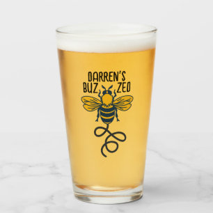 "Buzzed" with Bee Custimizable Beer Glass