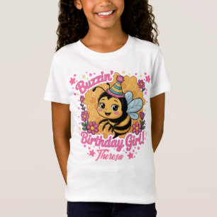 Buzzin' Birthday Girl Bee Theme Cute Bee Lover T-Shirt