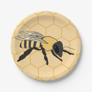 Buzzing Bee Honeycomb Beehive Paper Plate