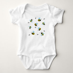 Buzzing Bees Cute Bugs Baby Bodysuit
