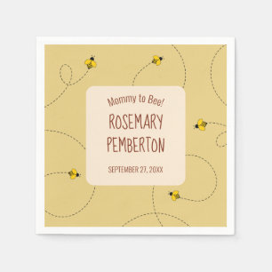 Buzzing Bees Satin Gold Baby Shower Napkin