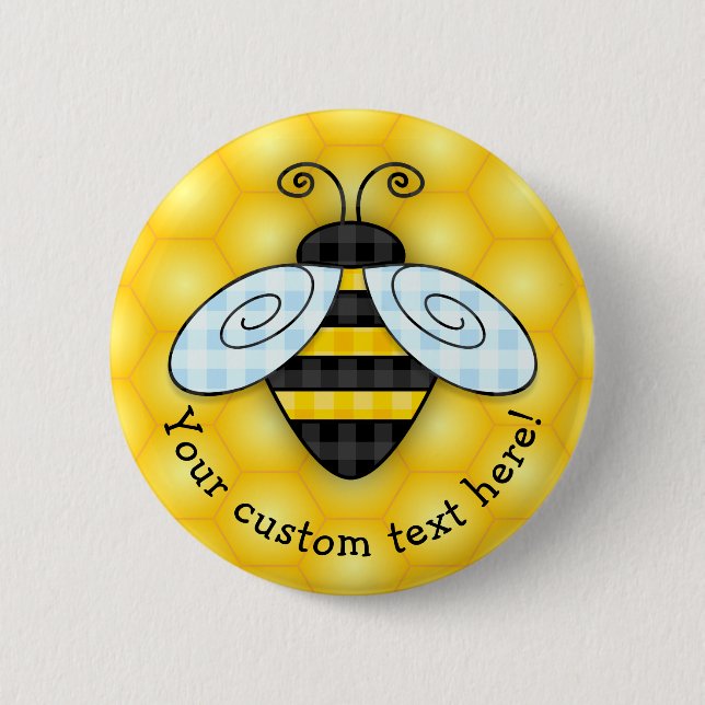 Buzzing Bumblebee and Honeycomb Icon 6 Cm Round Badge (Front)