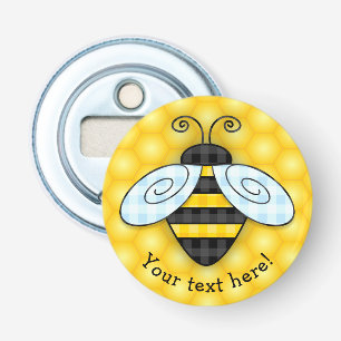 Buzzing Bumblebee and Honeycomb Icon Bottle Opener