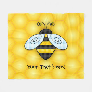 Buzzing Bumblebee and Honeycomb Icon Fleece Blanket