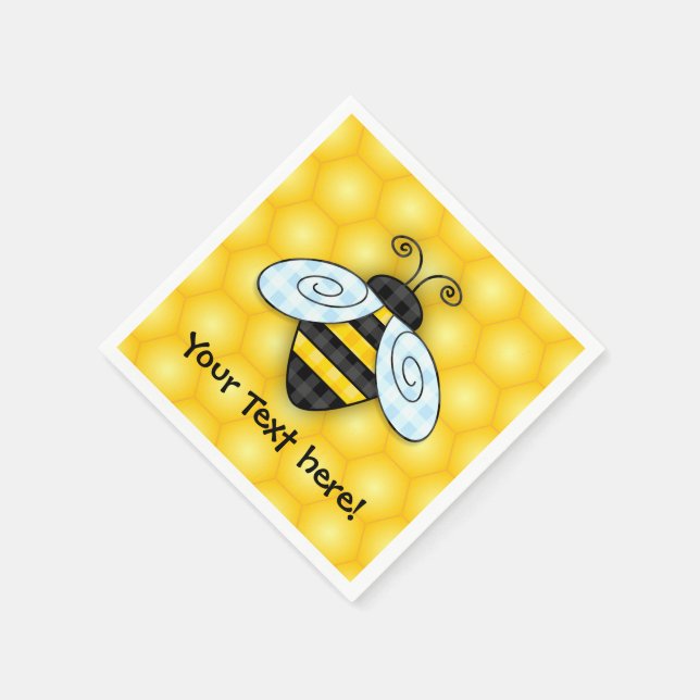 Buzzing Bumblebee and Honeycomb Icon Napkin (Corner)