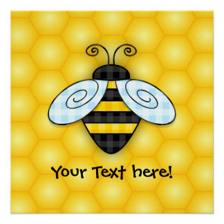 Buzzing Bumblebee and Honeycomb Icon Poster