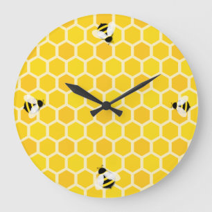 Buzzing busy bee large clock