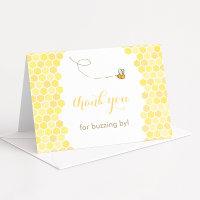 buzzing by thank you card, honey bee thank you