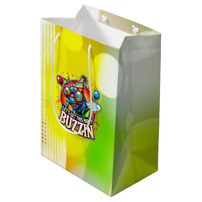 Buzzing Celebration Medium Gift Bag (Back Angled)