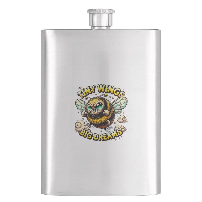 Buzzing for Greatness Hip Flask (Front)