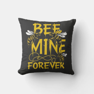 Buzzing Romance: Bee Mine Forever Design Cushion
