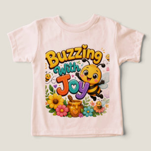 Buzzing With Joy Cute Happy Bee Cartoon Design