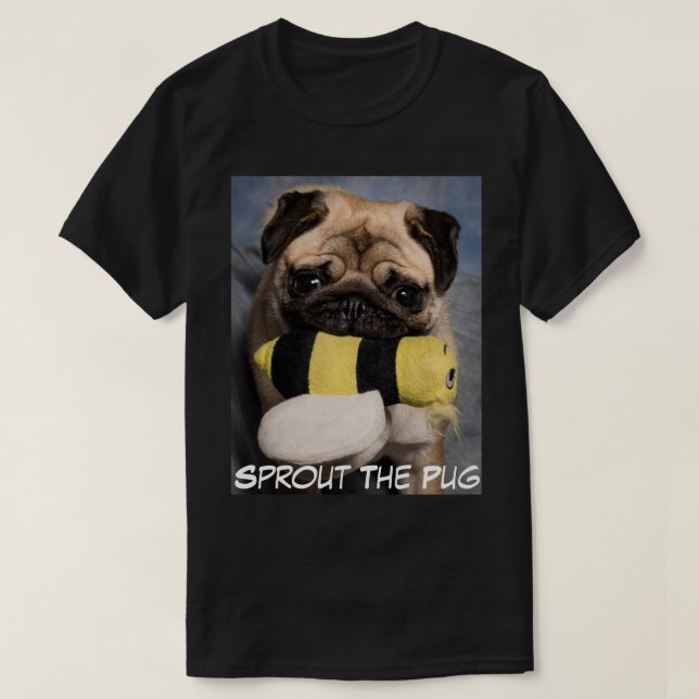 Buzzy Bee Pug T-Shirt (Design Front)