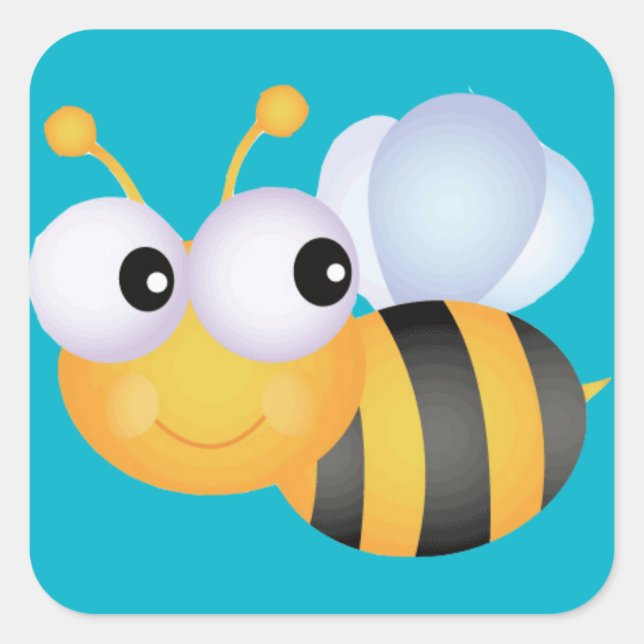Buzzy Bee Square Sticker (Front)
