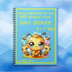 Buzzy beginnings honeybee-to-bee Baby Shower   Notebook