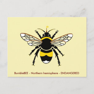 Buzzy graphic BEE -Wildlife -Insect - yellow Postcard