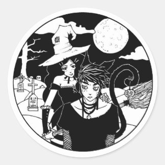 BW14 CLASSIC ROUND STICKER