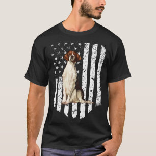 BW American Flag Irish Red and White Setter 4th Of T-Shirt