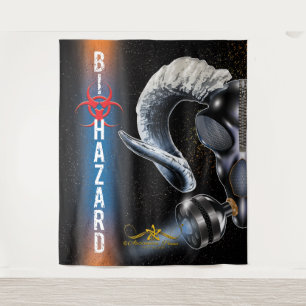 BW! BIOHAZARD WARNING! SKULL TAPESTRY