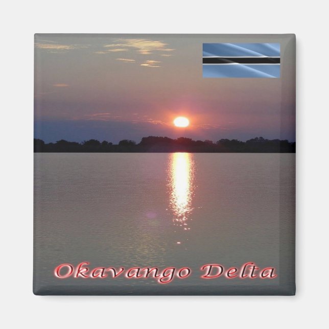 BW - Botswana -  Okavango Delta Sunset Magnet (Front)