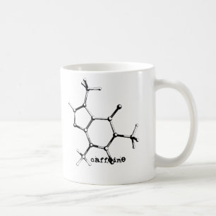 bw caffein_molecule, caffeine, caffeine coffee mug