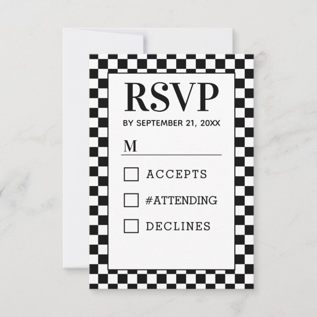 BW Chequered RSVP (Front)