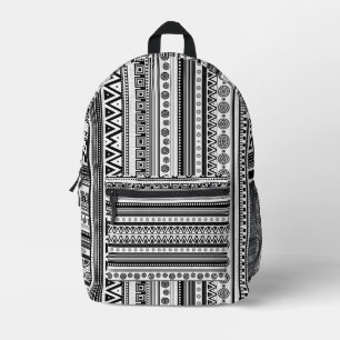 BW decorative aztec texture Printed Backpack