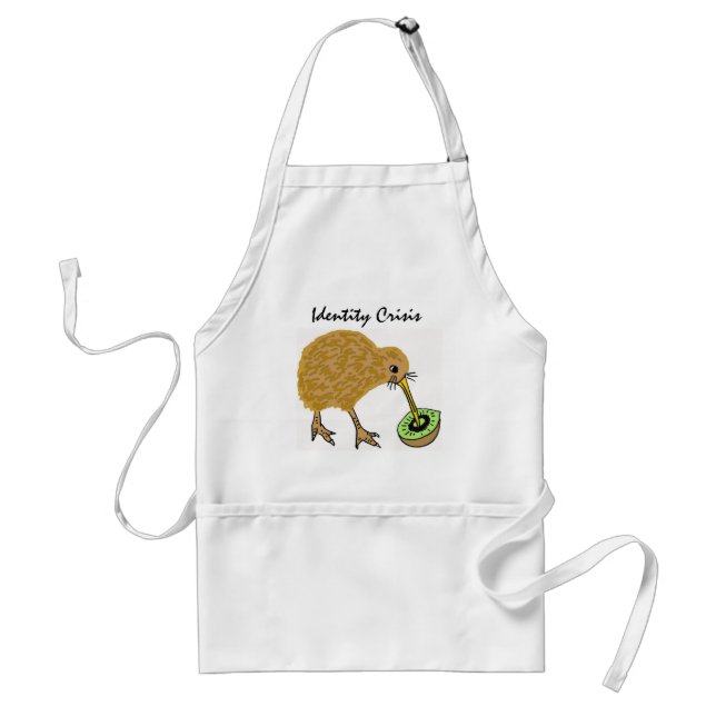 BW- Funny Kiwi Identity Crisis Apron (Front)