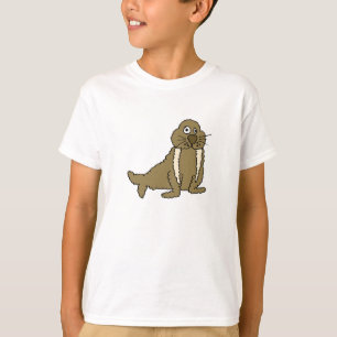 BW- Funny Walrus Cartoon T-shirt