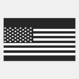 BW US Flag Rectangular Sticker