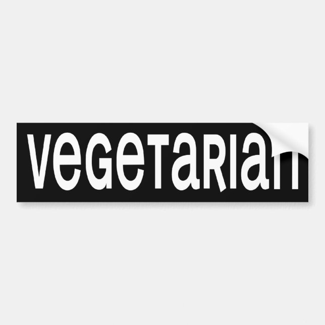 BW_vegetarian Bumper Sticker (Front)