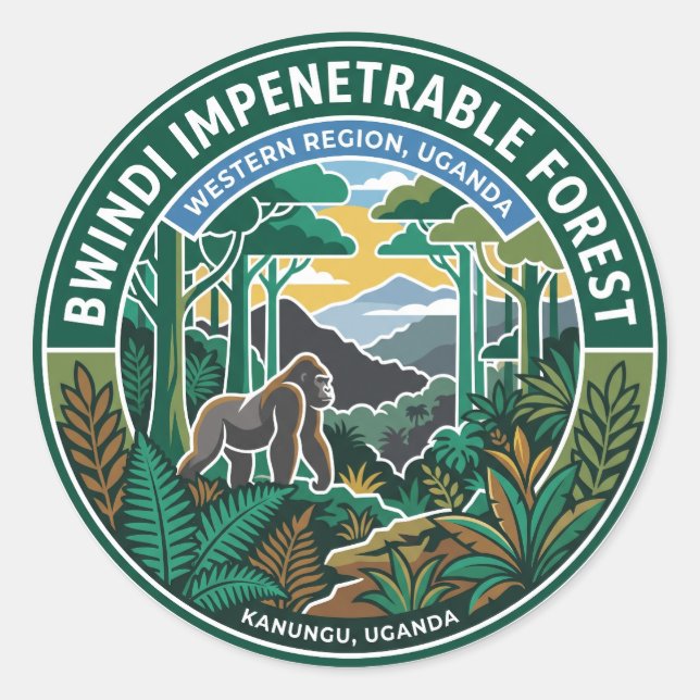Bwindi Forest Uganda Classic Round Sticker (Front)