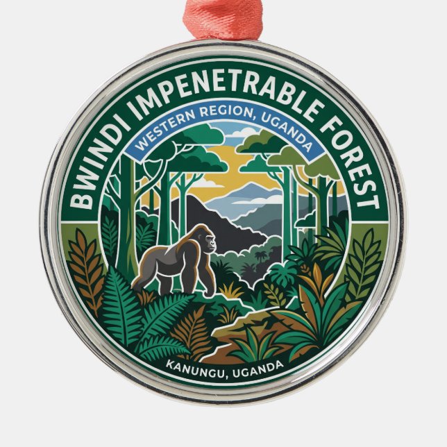 Bwindi Forest Uganda Metal Tree Decoration (Front)