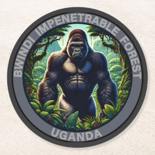 Bwindi Impenetrable Forest Uganda Round Paper Coaster