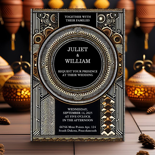 By African Ghana Brown Traditional Nigeria Wedding Invitation (Creator Uploaded)