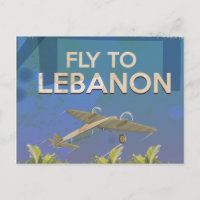 By Air To Lebanon Vintage Travel poster