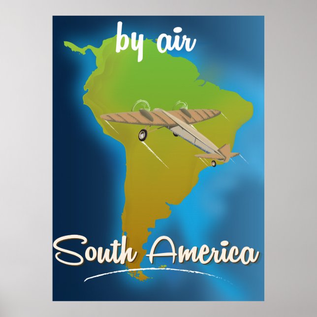 By Air to South America Travel poster (Front)